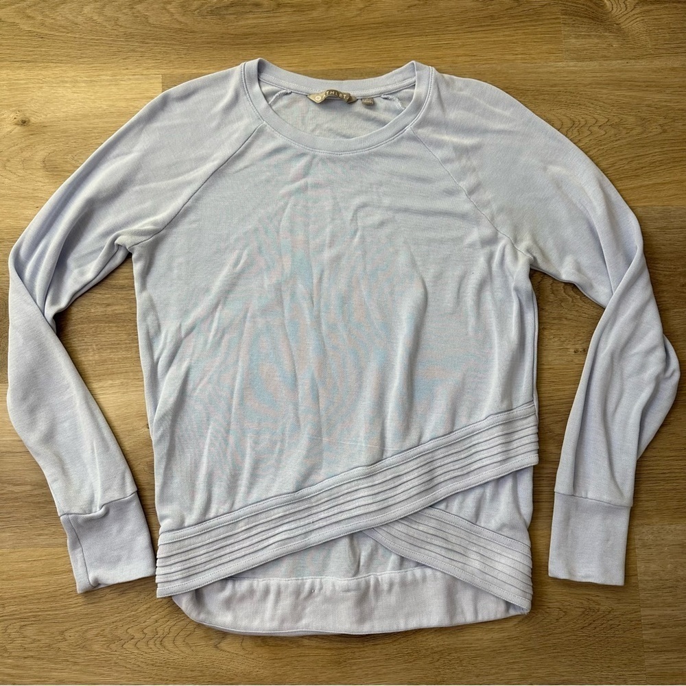 Athleta Light Blue Long Sleeve Pullover Top